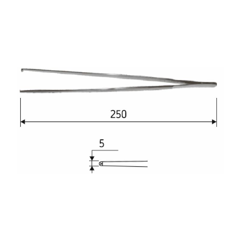 Пінцет хірургічний, 1:2 зубий, 25 см, J-16-035